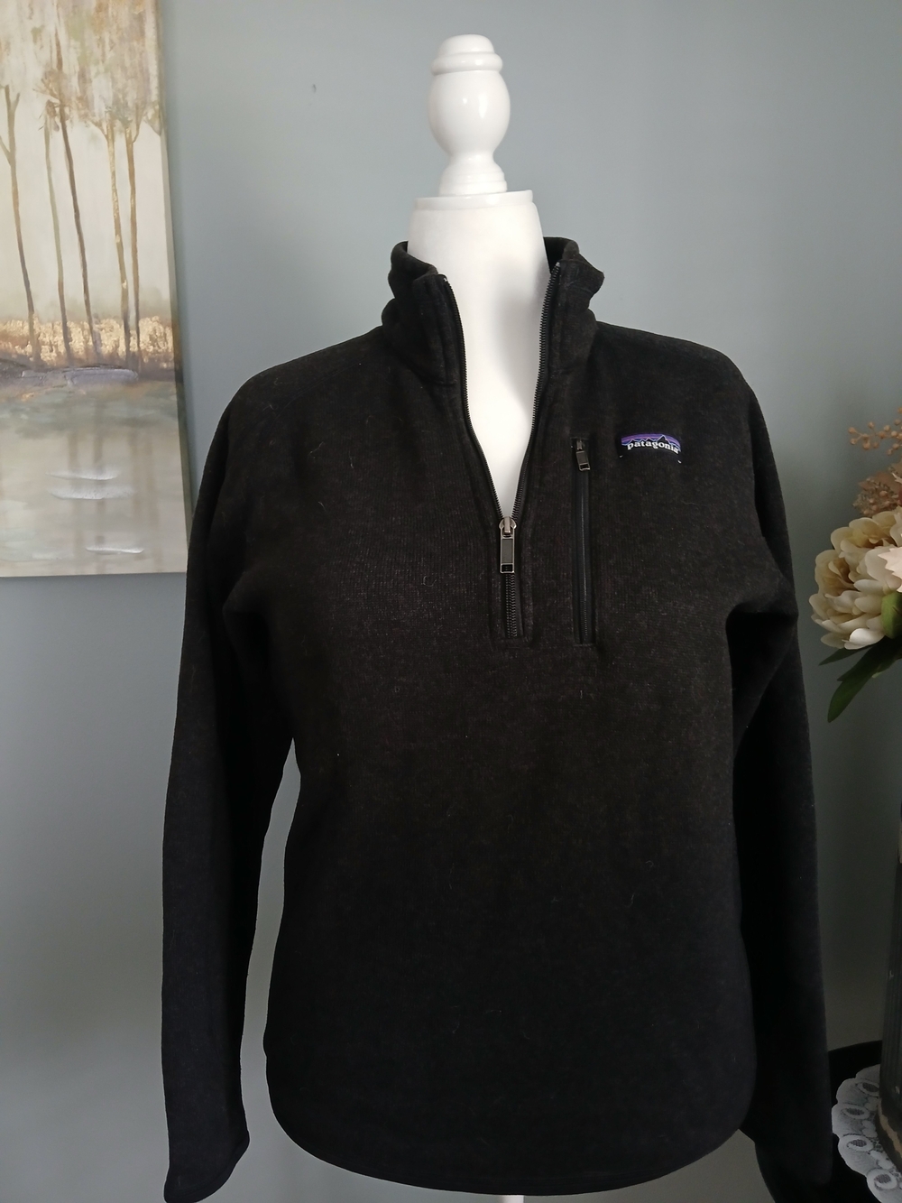 Patagonia Black Quarter-Zip Fleece Pullover